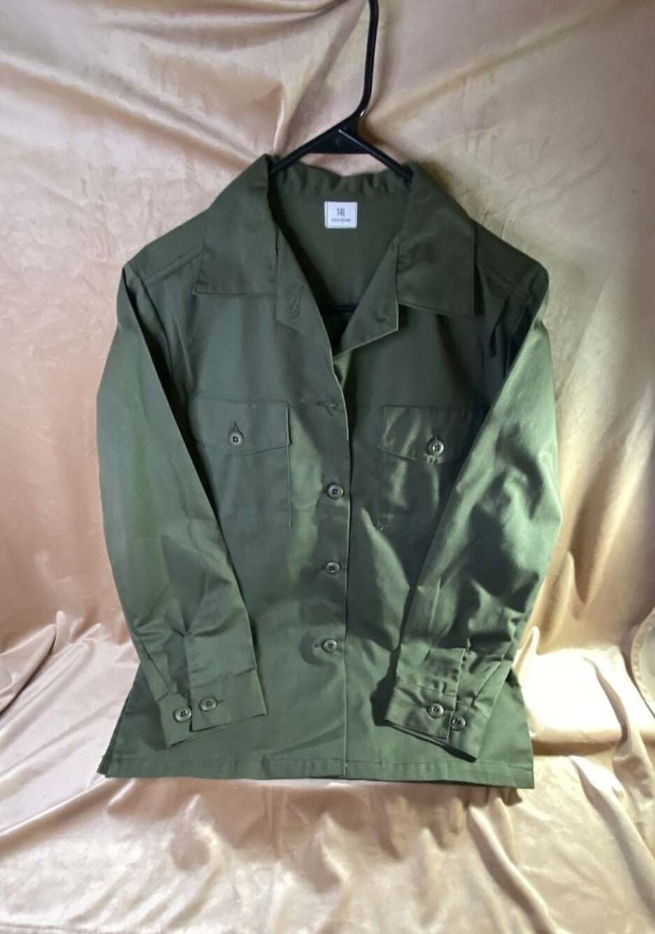Vintage US Army Women's Utility Shirt OG-507 Durable Press Size 14L